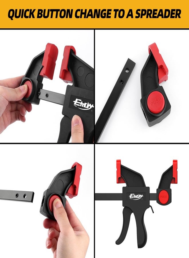 EHDY 24" Bar Clamps for Woodworking, Medium 170 lbs One-Handed Spreader/Clamp, Light-Duty Quick-Clamp F Wood Clamps Set for Hand Wood Working Crafts Grip Gluing - 2 Pack - Image 4