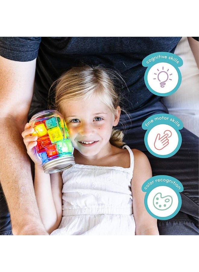 Glo Pals - Glo Pals x Sesame Street Elmo Water-Activated Bath Toy with 6 Reusable Light-Up Cubes for Sensory Play - Image 1