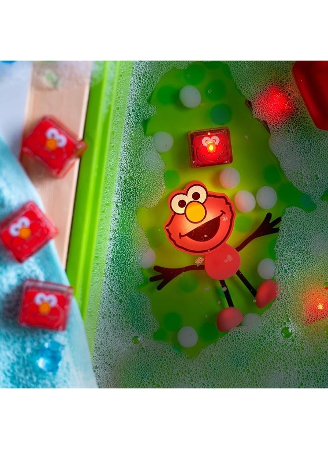 Glo Pals - Glo Pals x Sesame Street Elmo Water-Activated Bath Toy with 6 Reusable Light-Up Cubes for Sensory Play - Image 1
