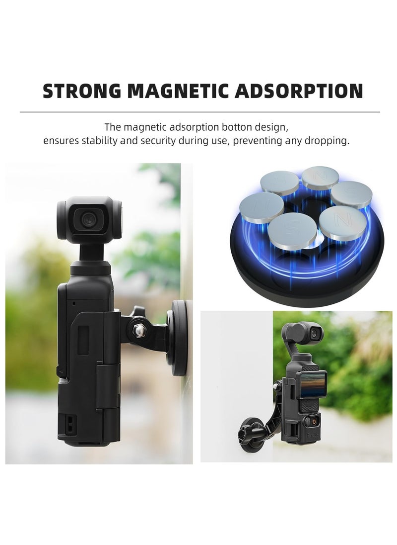 Generic Magnetic Camera Mount Stand Base for DJI OSMO Pocket 3 Adjustable Desktop Stable Bracket Non-Slip Holder for Pocket 3 (Black)  - Image 3