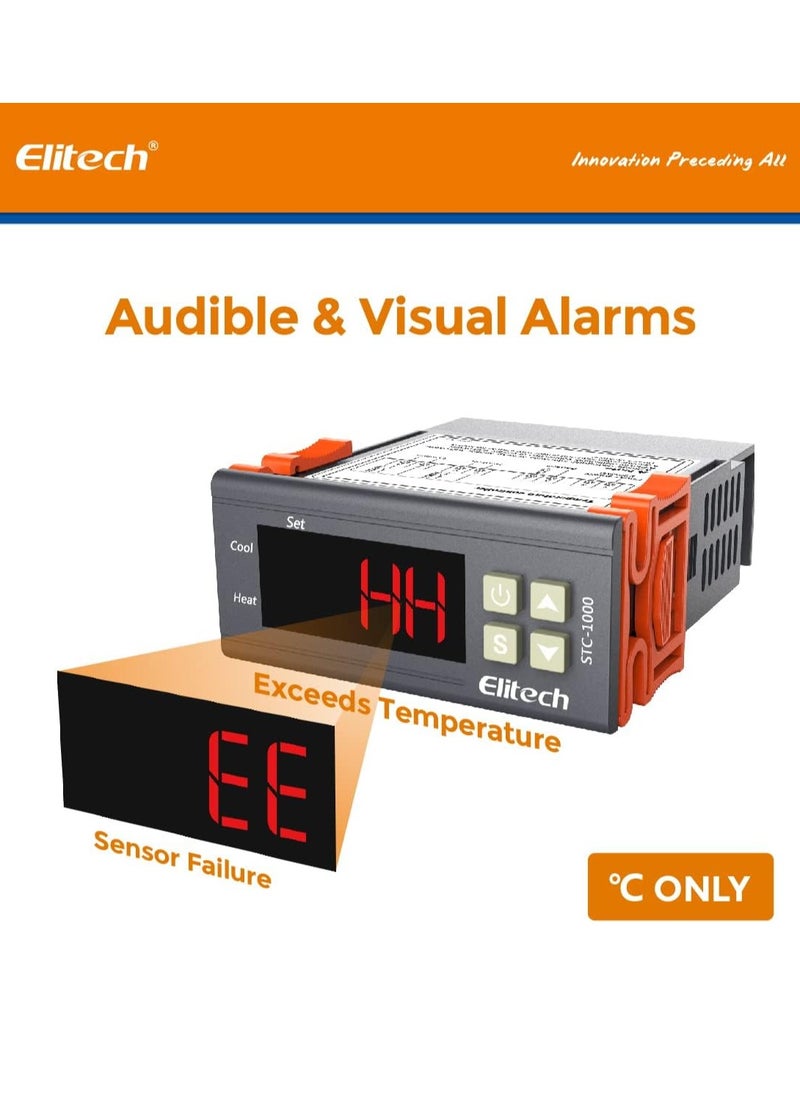 Elitech Elitech STC-1000 Temperature Controller Origin Digital 110V Centigrade Thermostat 2 Relays  - Image 2