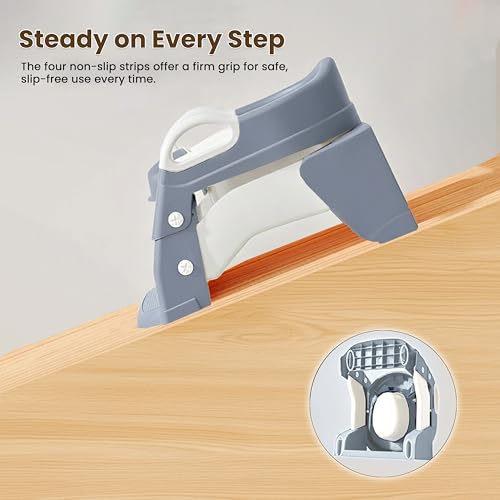 Infantso NORA (3-in-1) Baby Potty Ladder Seat for Kids 1-5 Years|Foldable with Height Adjustment & PU Cushion, Fits All Western Toilet Seat, Baby Potty Training Seat with Splash Guard, Handle, Ladder - Image 4