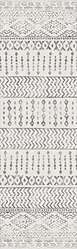 Art&Tuft Runner Rug 2'6x8', Super Soft Ultra-Thin Moroccan Washable Rug for Hallway, Anti-Slip Backing Kitchen Rugs, Foldable Geometric Machine Washable EntrywayRug(2'6"x8', Ivory) - Image 2