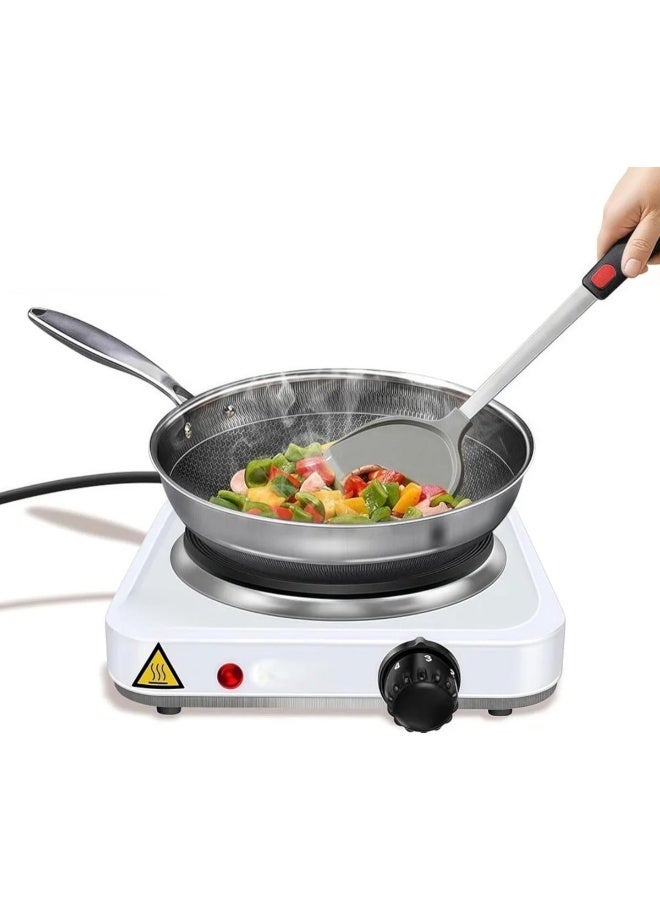 Tradeo 1000W Single Electric Hot Plate with Adjustable Thermostat Portable Cooking Burner White - Image 5