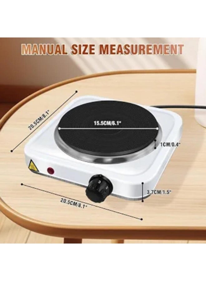 Tradeo 1000W Single Electric Hot Plate with Adjustable Thermostat Portable Cooking Burner White - Image 4