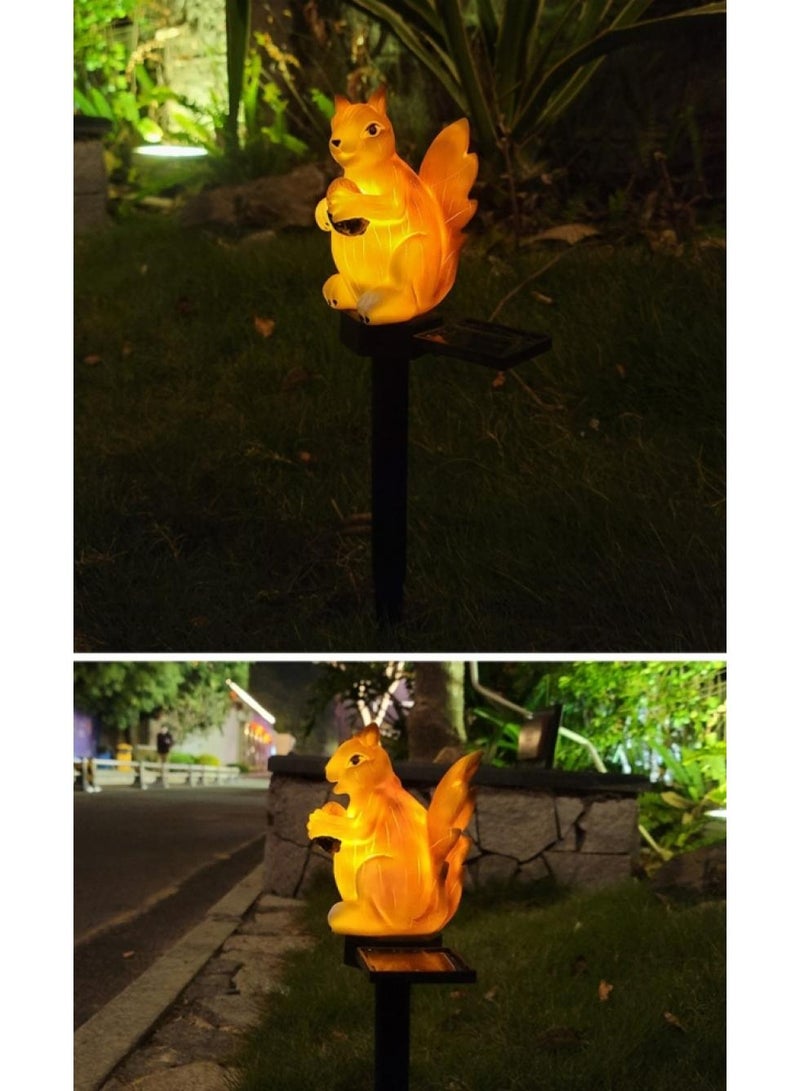 Loquat 2 Pieces Squirrel Shaped Solar LED Lights Effect Garden Light Auto On OR Off Dust To Dawn Outdoor Waterproof Landscape Decoration Solar Powered Security Torch Light - Image 3