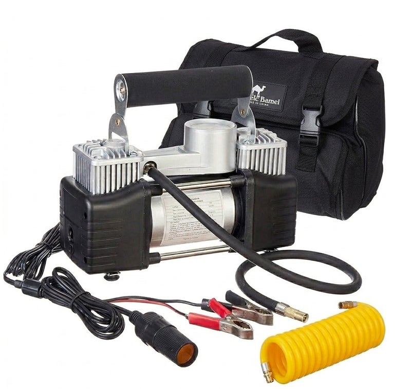 2-piston double-cylinder car tire inflator and compressor, portable air compressor for inflating car tires - Image 1