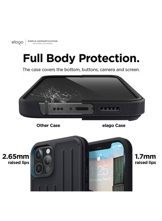 Elago iPhone 12 Pro Case 6.1inch TPU Armor Back Cover / Slim and light / Shock absorbing design / Wireless Charging / Full body protection - Black - Image 4