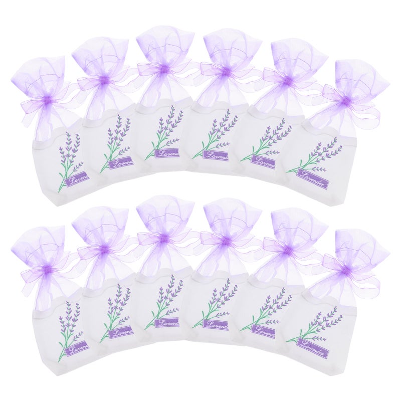 12pcs Floral Printing Lavender Bags Empty Fragrance Pouch Sachets Bag for Relaxing Sleeping (New Light ) - Image 1