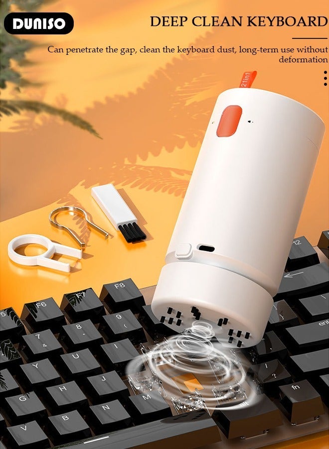 DUNISO 21 in 1 Electronics Cleaning Kit, Multifunctional Cleaning Kit for Keyboard, Portable Cleaning Kit with USB Charging for Computers, Cleaning Soft Brush Tool for Camera and Bluetooth Headset, Cleaner Kit with Dust Absorption Function for All Types of Cell Phones and Computers (Detergent not included) - Image 5