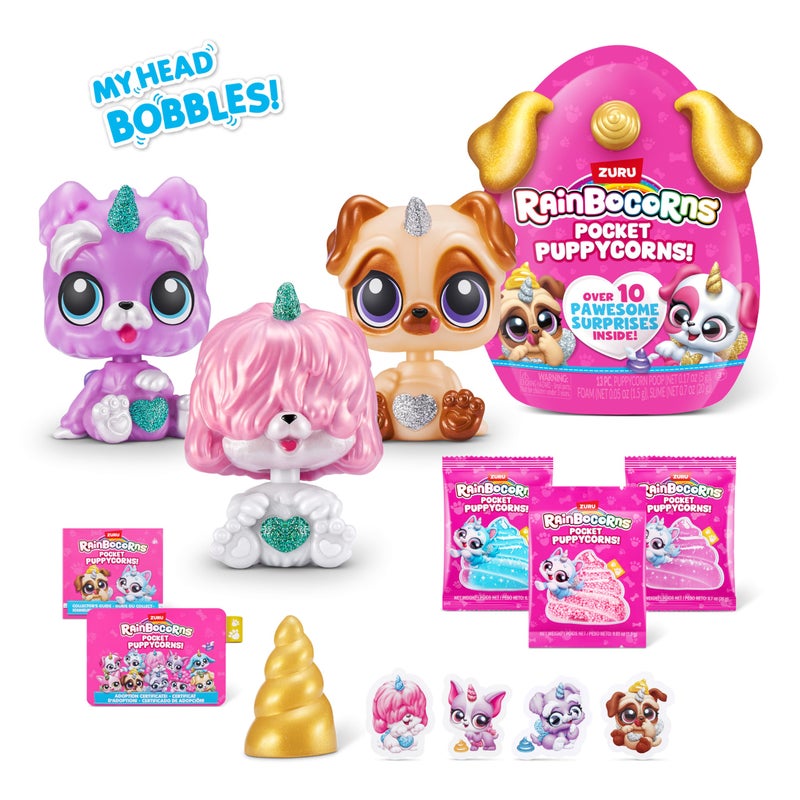 Rainbocorns Pocket Puppycorn 3 Pack by ZURU Toy Puppy Dog Mini Unboxing Girls Gifting - Image 2