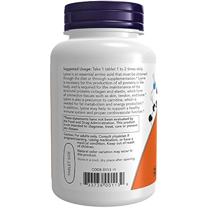 now L-Lysine 1000mg, 100 Tablets (Pack of 2) - Image 3