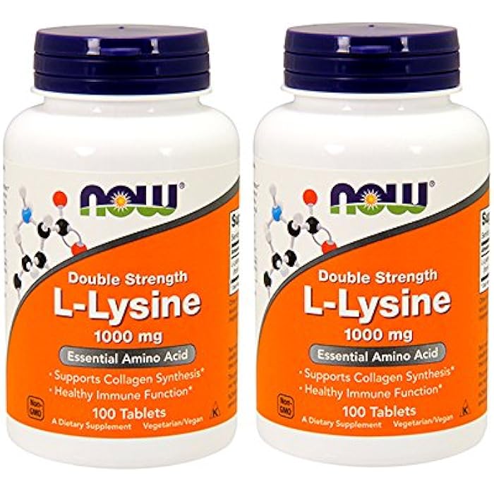 now L-Lysine 1000mg, 100 Tablets (Pack of 2) - Image 1