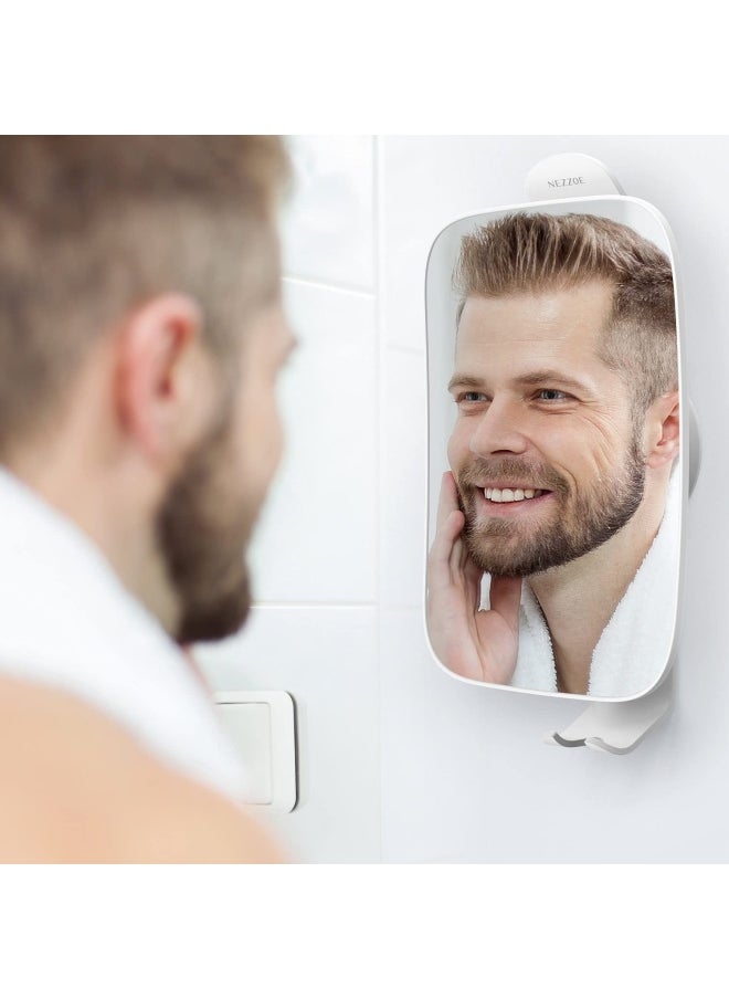 NEZZOE - 3X Magnifying Shower Mirror For Shaving Bathroom Mirror With Holders Shaving Cream And Razors For Men - Image 1
