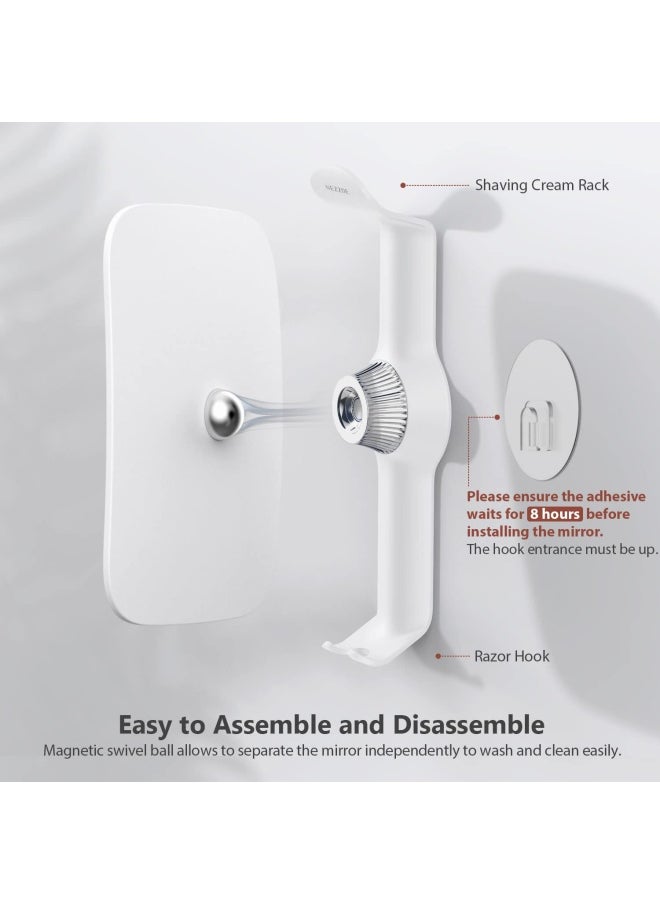 NEZZOE - 3X Magnifying Shower Mirror For Shaving Bathroom Mirror With Holders Shaving Cream And Razors For Men - Image 1