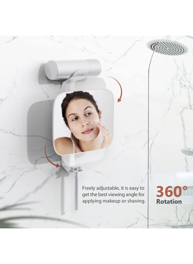NEZZOE - 3X Magnifying Shower Mirror For Shaving Bathroom Mirror With Holders Shaving Cream And Razors For Men - Image 1