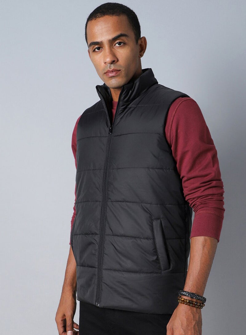 HIGH STAR Mock Collar Sleeveless Padded Jacket - Image 3