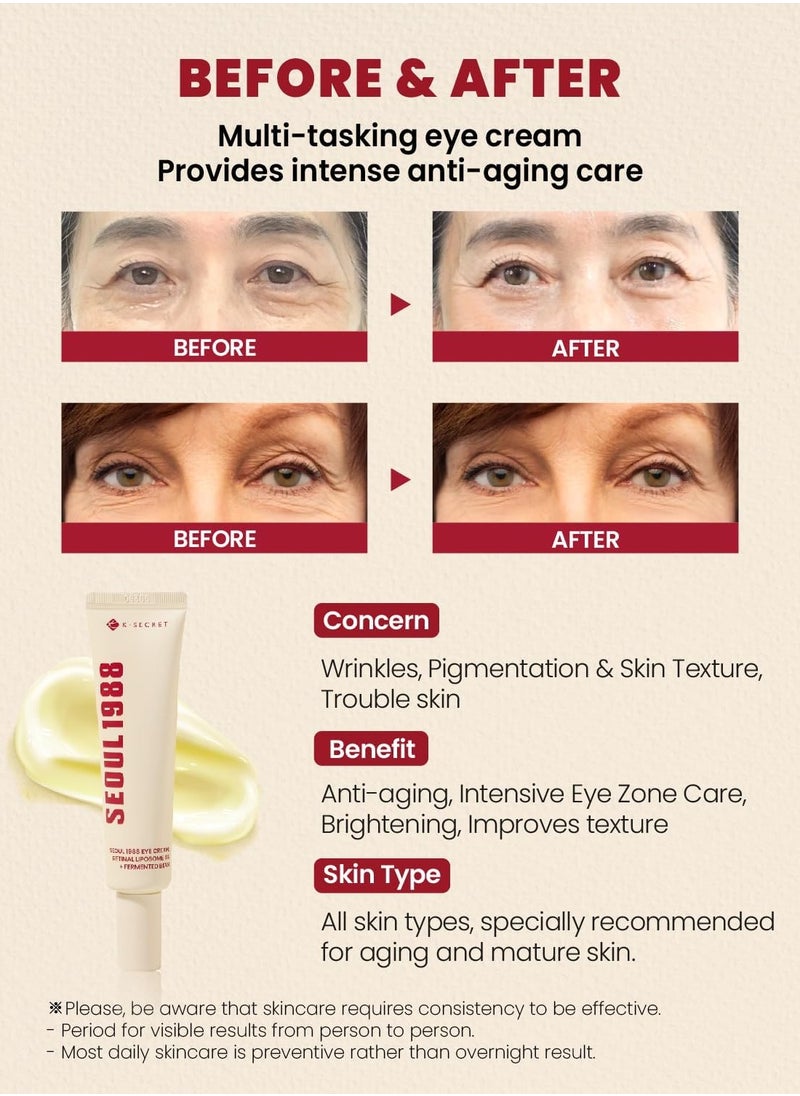 K-SECRET SEOUL 1988 Eye Cream : Retinal Liposome 4% + Fermented Bean  - Image 5