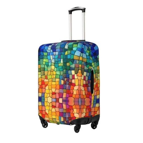 Worltoldb Colorful Glass Blocks Travel Luggage Cover Polyester Suitcase Protector Washable Baggage Covers Fits 1821 Inch - Image 3