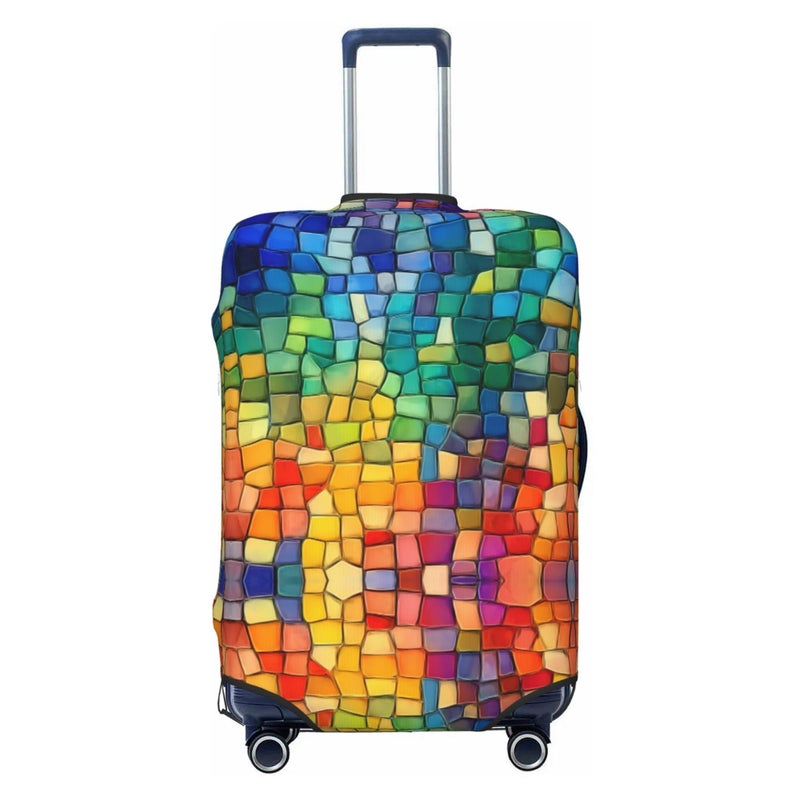 Worltoldb Colorful Glass Blocks Travel Luggage Cover Polyester Suitcase Protector Washable Baggage Covers Fits 1821 Inch - Image 2