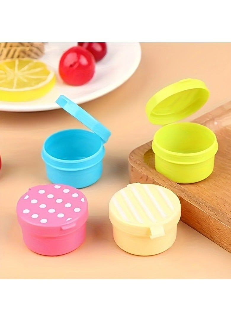 4 Pcs Plastic Pepper Shakers, Portable Mini Soy Sauce Condiment Storage Bottles with Round Dots for Picnic and Office - Image 2