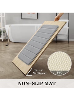 XiuWoo Bathroom Rugs Sets 3 Piece, Memory Foam Bathroom Mats Set Extra Thick, Non Slip Bath Mats for Bathroom, Water Absorbent, Washable Bath Rugs for Tub, Toilet and Floor-Grey  - Image 5