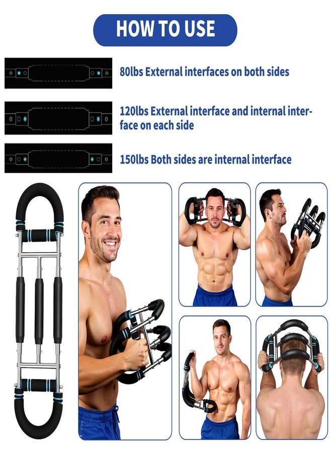 BestYiJo Twister Arm Trainer - Adjustable Resistance (83-132lbs) with Triple Spring System | Arm Exercise Equipment for Home Gym & Upper Body Workout | Chest & Forearm Strengthener - Image 5