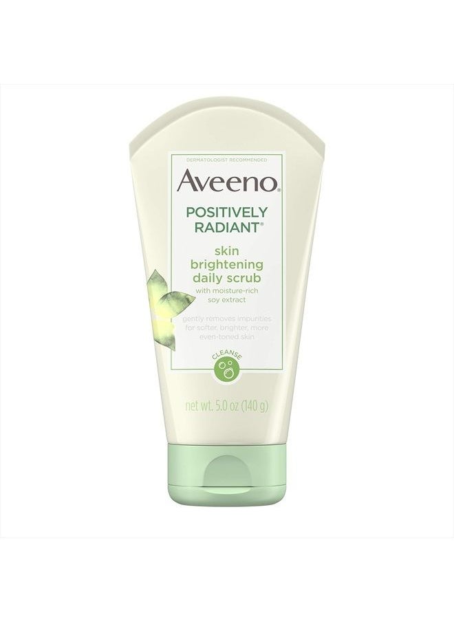 Aveeno - Positively Radiant Skin Brightening Exfoliating Daily Facial Scrub, Moisture-Rich Soy Extract, Oil- & Soap-Free Tone-Evening Face Cleanser, Hypoallergenic & Non-Comedogenic, 5 oz - Image 1