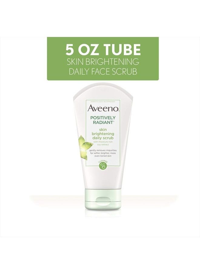 Aveeno - Positively Radiant Skin Brightening Exfoliating Daily Facial Scrub, Moisture-Rich Soy Extract, Oil- & Soap-Free Tone-Evening Face Cleanser, Hypoallergenic & Non-Comedogenic, 5 oz - Image 1