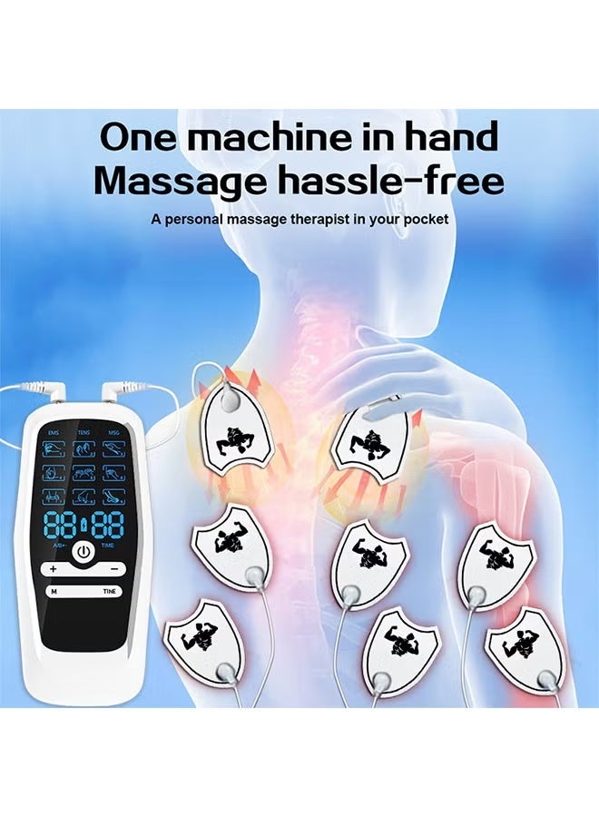 HaHaHai TENS & EMS Muscle Stimulator - Dual Channel Rechargeable Electric Pulse Massager with 9 Modes & 30 Intensities - Portable Physiotherapy Device for Back, Neck, Sciatica Pain Relief & Muscle Recovery - Image 3