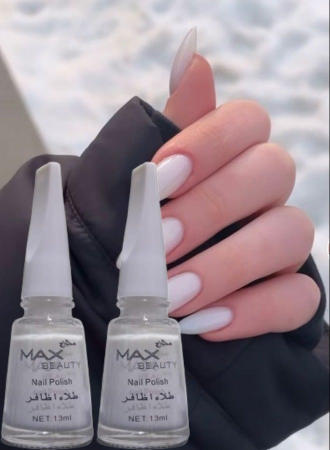 ماكس بيوتي 2 قطع طلاء الأظافر  أبيض