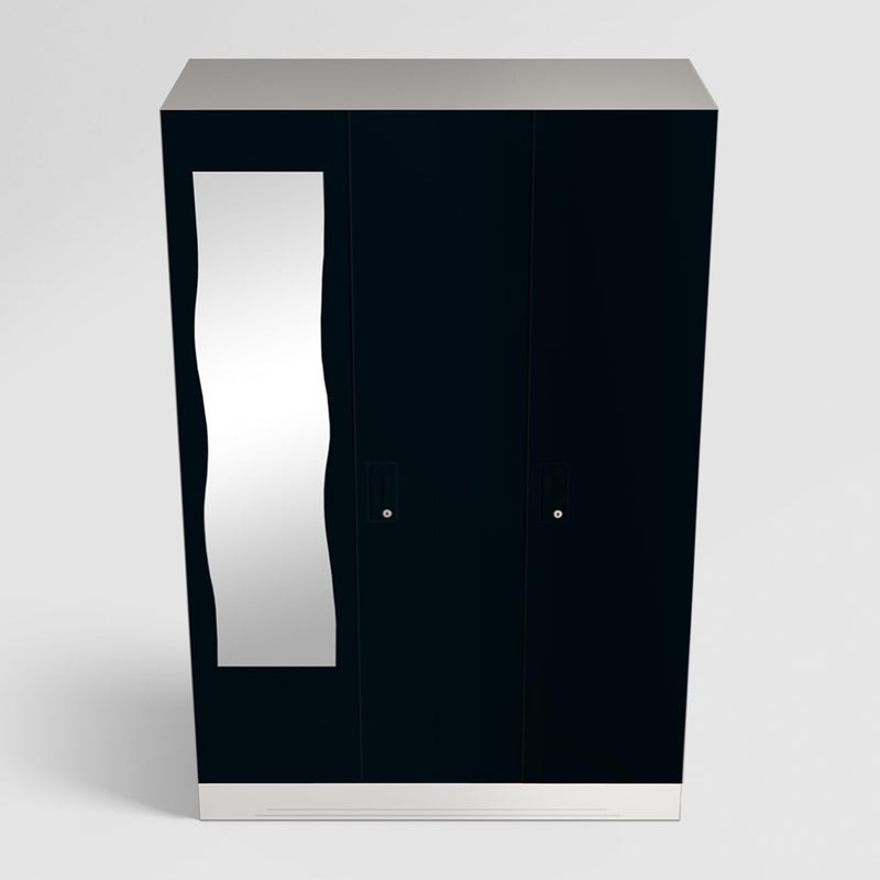GODREJ INTERIO GODREJ INTERIO Almirah Slimline 3Door Steel Almirah Cupboard for Clothes Pacific Blue 1Year Warranty 7 Shelves 1 Locker Curvilinear Mirror  - Image 5