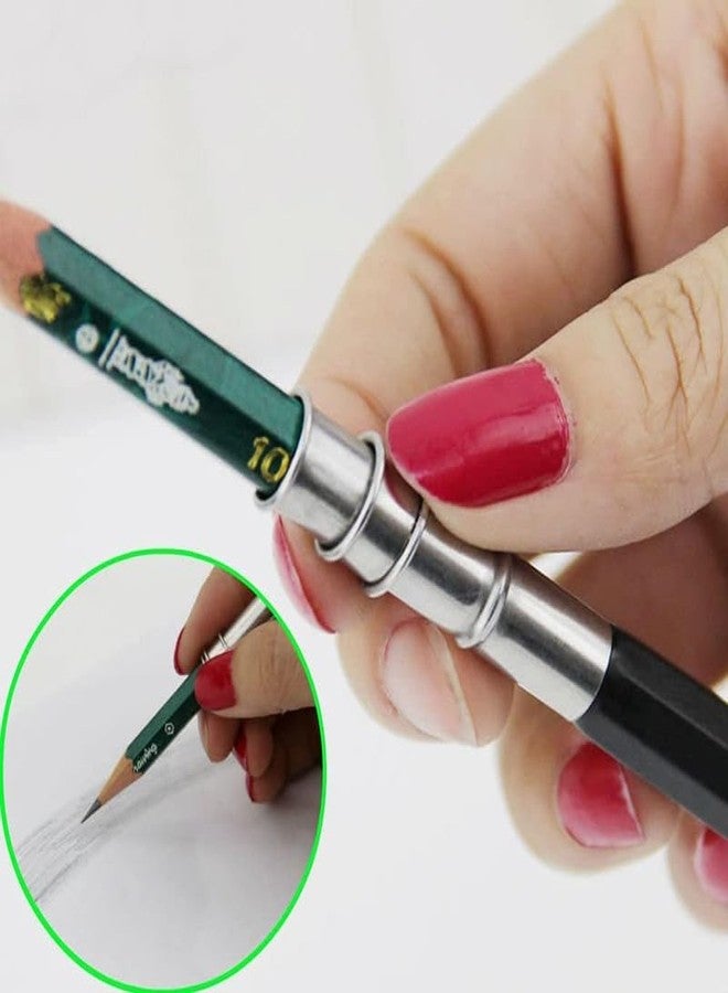 AISHU 5 Pieces Per Set Adjustable Handy Dual Head Pencil Extender Holder Pencil Lengthener Length Extender Holder for School,Office,Sketch,Art,Writing - Image 5