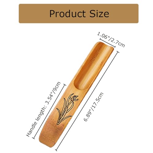 Hdtyyln Haidong 3Pcs Bamboo Tea Spoon, Scoop for Loose Tea, Chinese Kung Fu Tea Shovels Use for Tea, Coffee, Spices, Beans, Condiments, Sugar, Honey, Mustard, Milk Powder, Bath Salts (Carved Style) - Image 2