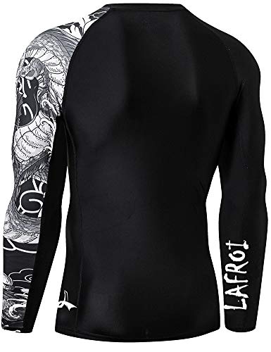 LAFROI Men's Long Sleeve UPF 50+ Baselayer Skins Performance Fit Compression Rash Guard-CLYYB Asym Dragon Size LG - Image 4