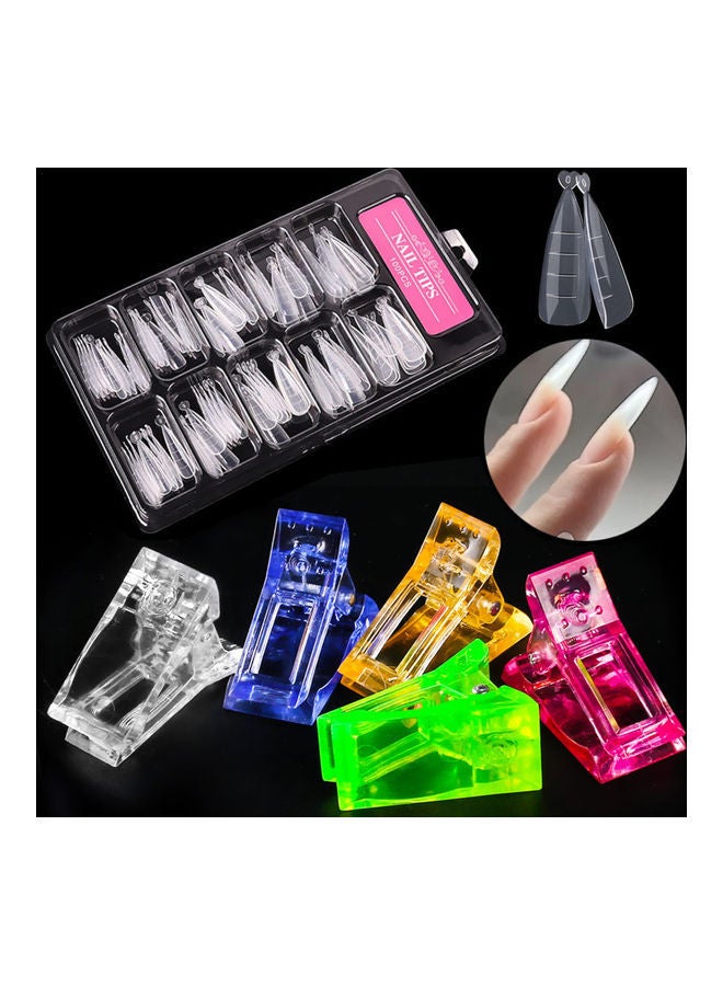 NIBEMINENT 100-Piece Nail Extension Manicure Set with Clips Multicolour - Image 4