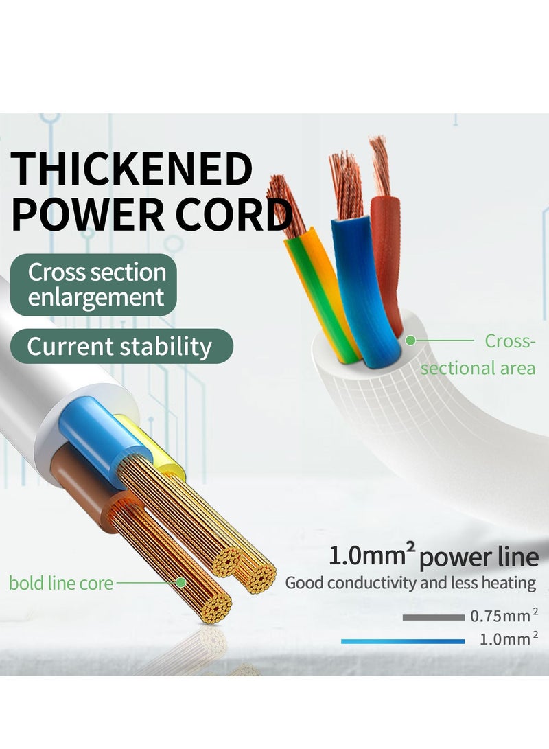 GULFLINK Power Extension Cord 2 Meter Cable With 3 Power Socket 2 USB 2 PD Power Strip White - Image 5