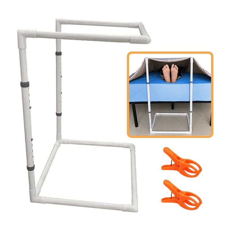 Mistuki Blanket Lifters for Foot of Bed Feet Cradle Raiser Sheet Lifter Blanket Lift Support Holder Hospital Bed Rail Assistance Toe Care Leg Ankle Surgery Recovery Adjustable Height 26 34 