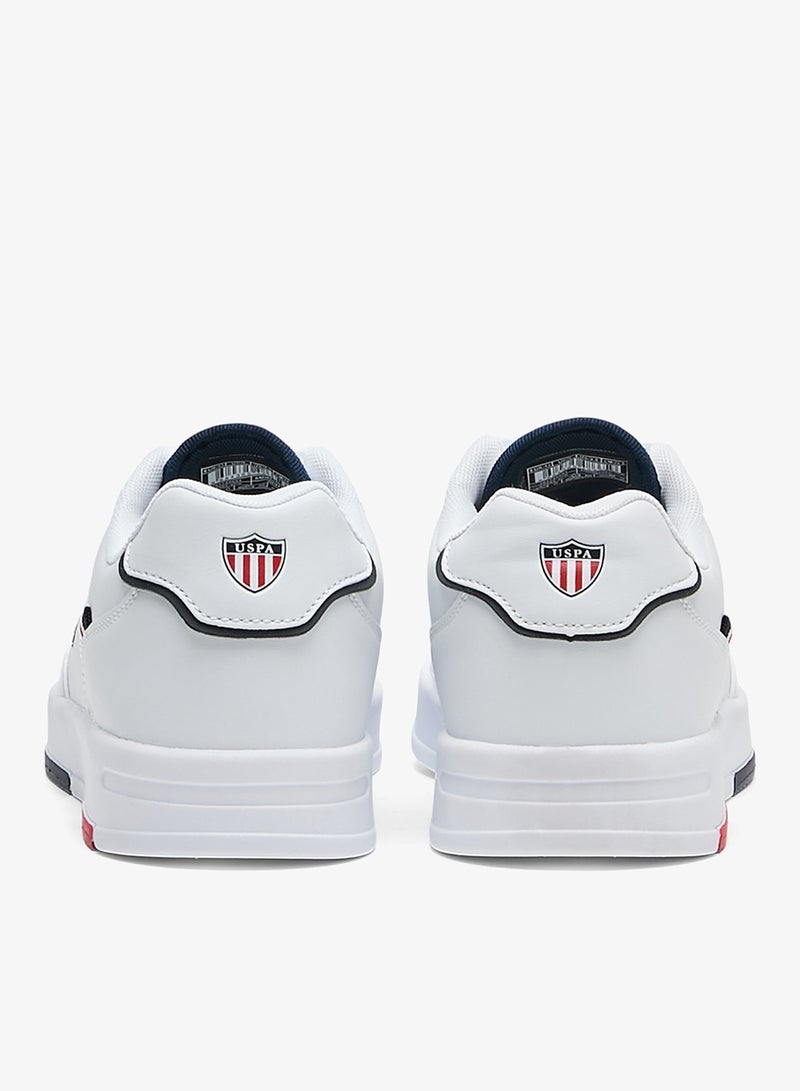 U.S. Polo Assn. Men's White Low-Top Sneakers - Lightweight, Minimalist Design with Red & Blue Accents Shoes - Image 4