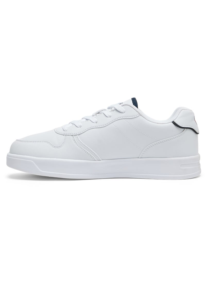 U.S. Polo Assn. Men's White Low-Top Sneakers - Lightweight, Minimalist Design with Red & Blue Accents  - Image 2