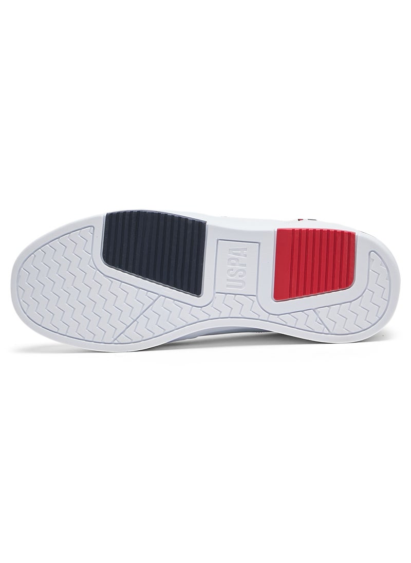 U.S. Polo Assn. - Men's White Low-Top Sneakers - Lightweight, Minimalist Design with Red & Blue Accents - Image 1