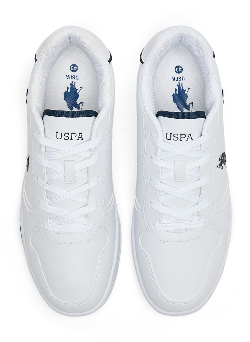 U.S. Polo Assn. Men's White Low-Top Sneakers - Lightweight, Minimalist Design with Red & Blue Accents  - Image 5