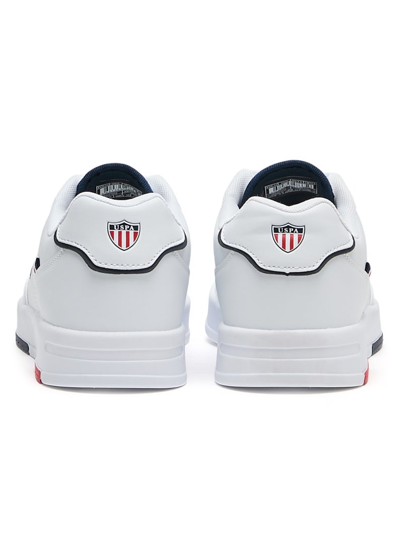 U.S. Polo Assn. Men's White Low-Top Sneakers - Lightweight, Minimalist Design with Red & Blue Accents  - Image 4
