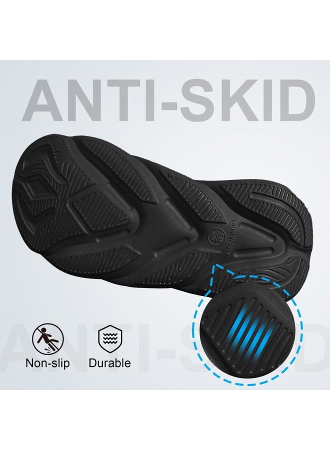 AnyuTech Recovery Slides for Men and Women - Orthopedic Sandals with Arch Support & Thick Cushion, Plantar Fasciitis Slippers, Lightweight Non-Slip Slides for Post-Workout Recovery, Black, 13 Women/11 - Image 5