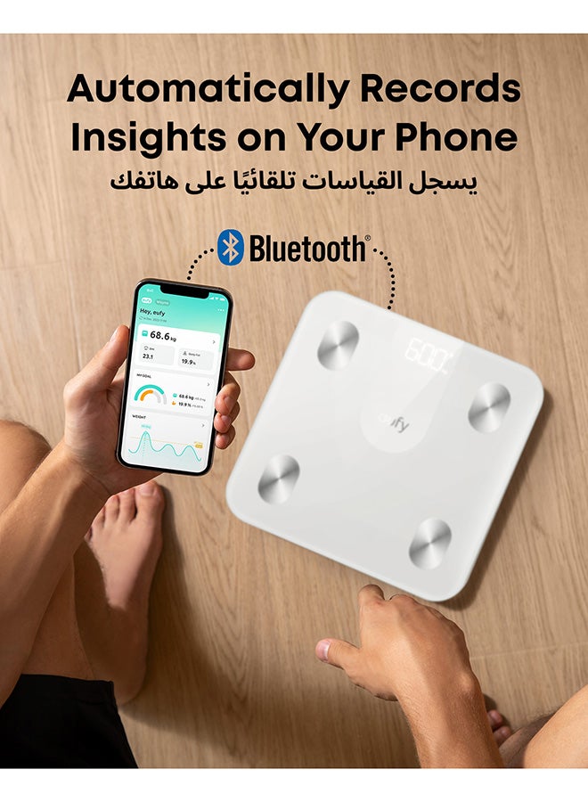 eufy Smart Scale A1 with Bluetooth, Body Fat Scale, Wireless Digital Bathroom Scale, 12 Measurements, Weight/Body Fat/BMI, Fitness Body Composition Analysis, White, lbs/kg T9120K21 White - Image 5