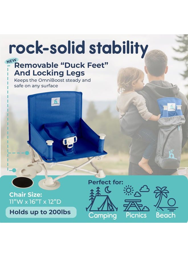 hiccapop Omniboost Travel Booster Seat with Tray for Baby | Folding Portable High Chair for Eating, Camping, Beach, Lawn, Grandma's | Tip-Free Design Straps to Kitchen Chairs - Go-Anywhere High Chair - Image 3