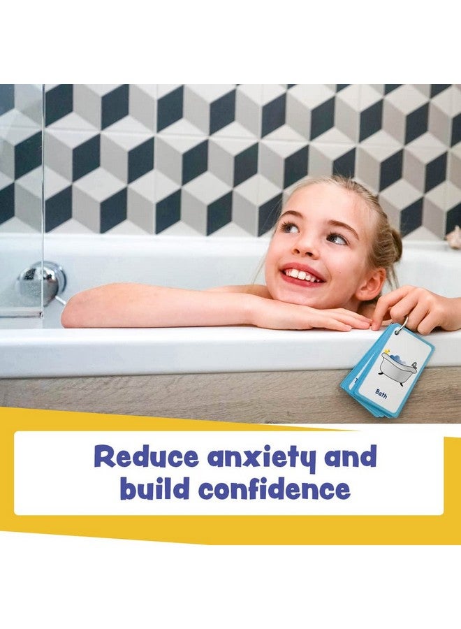 Amonev My Bath time Routine Cards 12 Flash Cards for Visual aid Special Ed, Speech Delay Non Verbal Children and Adults with Autism or Special Needs  - Image 3