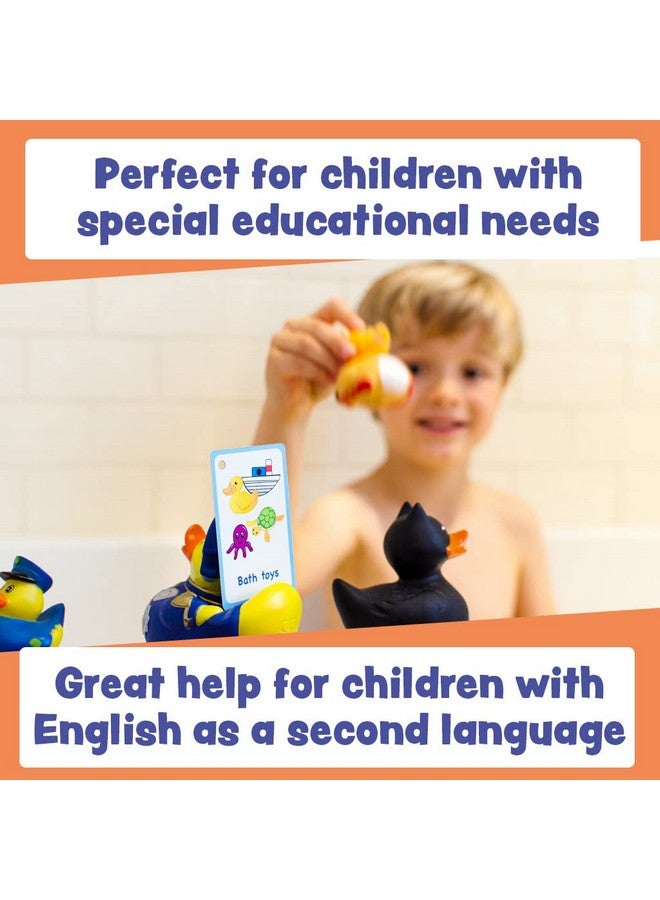 Amonev My Bath time Routine Cards 12 Flash Cards for Visual aid Special Ed, Speech Delay Non Verbal Children and Adults with Autism or Special Needs  - Image 5