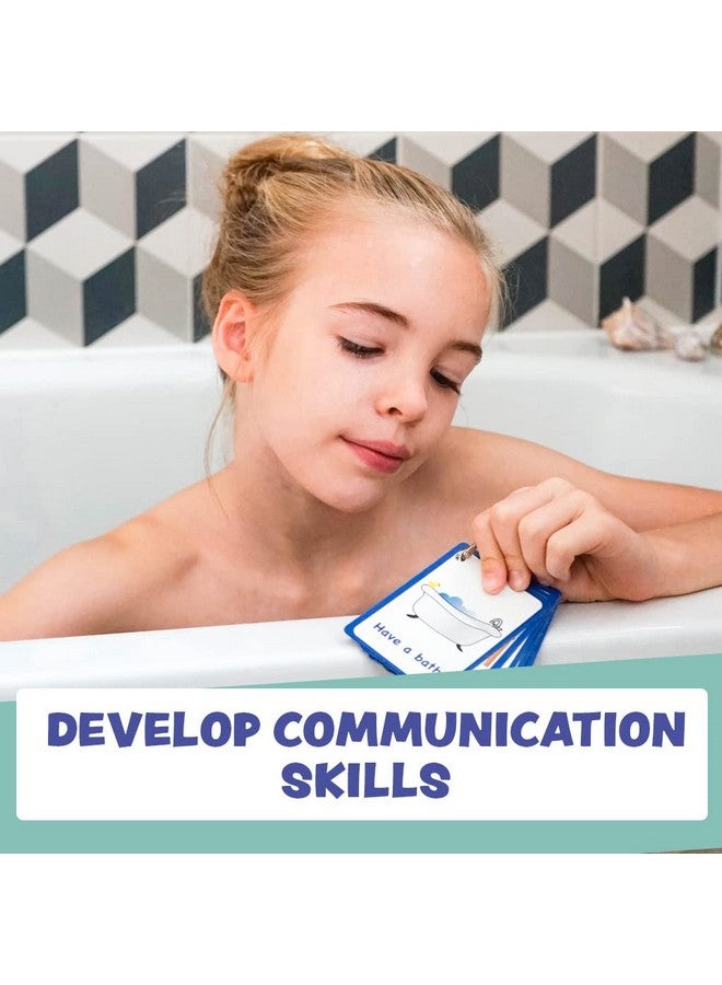 Amonev My Bath time Routine Cards 12 Flash Cards for Visual aid Special Ed, Speech Delay Non Verbal Children and Adults with Autism or Special Needs  - Image 4