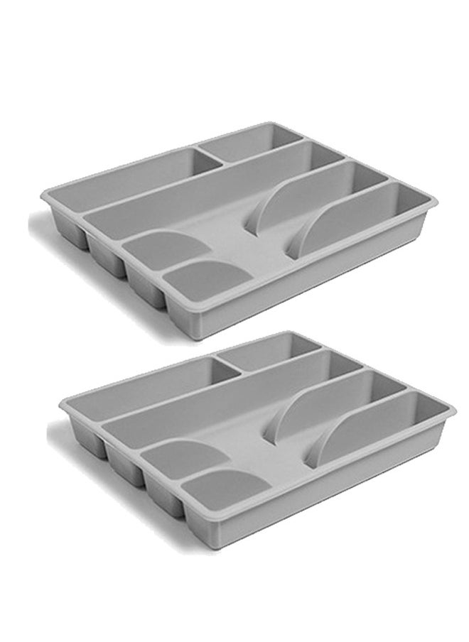 Haidue 2Pcs Smacker Cutlery Tray Grey 31X26X4cm  - Image 1